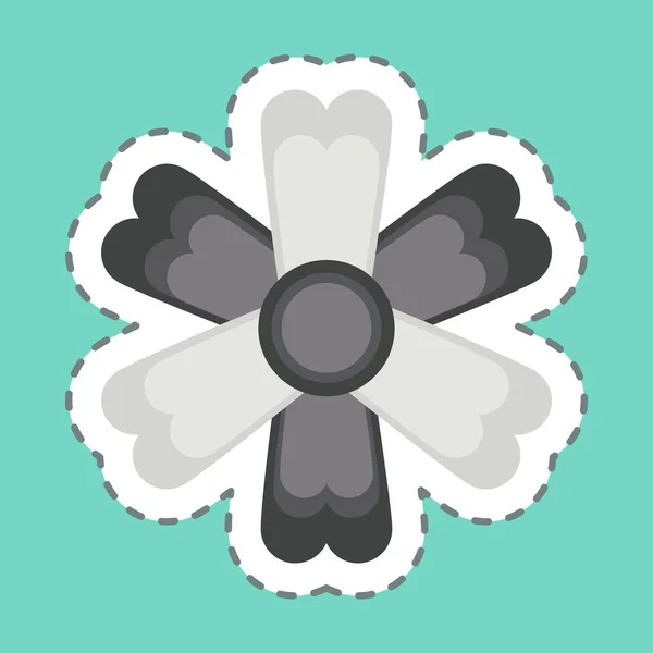 Stickerlijn Sneed Marigold Door Gerelateerd Aan Bloemen Symbool Eenvoudig Ontwerp — Stockvector