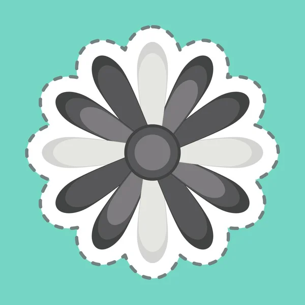 Aufkleberschnur Geschnitten Dahlie Verwandt Mit Dem Blumen Symbol Einfaches Design — Stockvektor