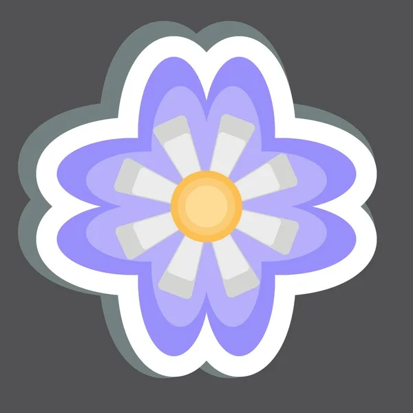 Adesivo Violet Relacionado Com Símbolo Flores Design Simples Editável Ilustração — Vetor de Stock