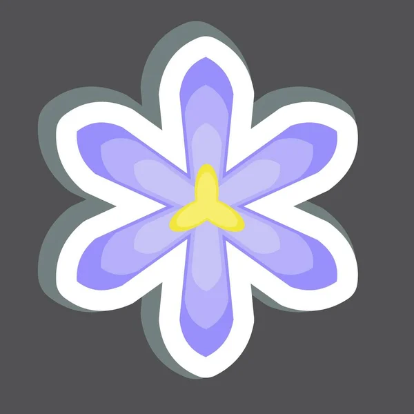 Sticker Saffraan Gerelateerd Aan Bloemen Symbool Eenvoudig Ontwerp Bewerkbaar Eenvoudige — Stockvector