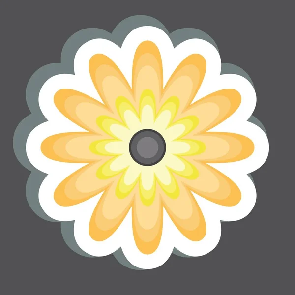 Stock vector Sticker Zinnia. related to Flowers symbol. simple design editable. simple illustration