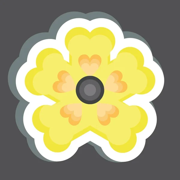 更粘的Primrose 与花的象征有关 简单的设计可以编辑 简单的例子 — 图库矢量图片