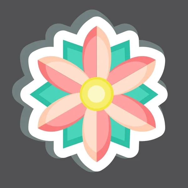 Pegatina Poinsettia Relacionado Con Símbolo Flores Diseño Simple Editable Ilustración — Vector de stock