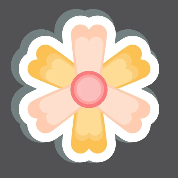 Sticker Marigold Related Flowers Symbol Simple Design Editable Simple Illustration — Stock Vector