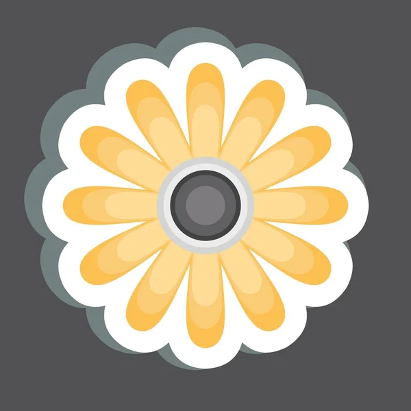 Sticker Gloden玛格丽特 与花的象征有关 简单的设计可以编辑 简单的例子 — 图库矢量图片