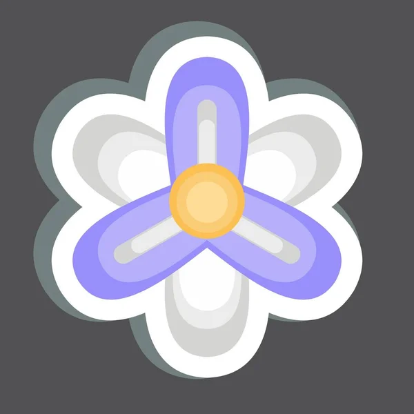 Sticker Hyacint Gerelateerd Aan Bloemen Symbool Eenvoudig Ontwerp Bewerkbaar Eenvoudige — Stockvector