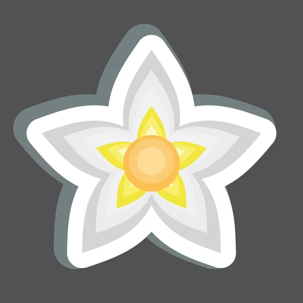Στίκερ Τζάσμιν Σχετίζονται Σύμβολο Λουλούδια Απλό Σχεδιασμό Επεξεργάσιμο Απλή Απεικόνιση — Διανυσματικό Αρχείο