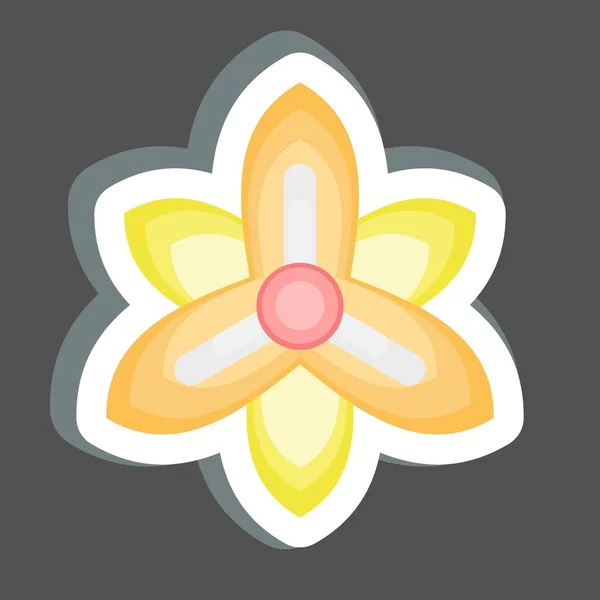 Sticker Gladiolus 与花的象征有关 简单的设计可以编辑 简单的例子 — 图库矢量图片