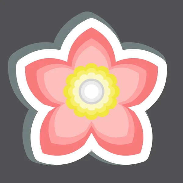 Sticker Gardenia Related Flowers Symbol Simple Design Editable Simple Illustration — Stock Vector