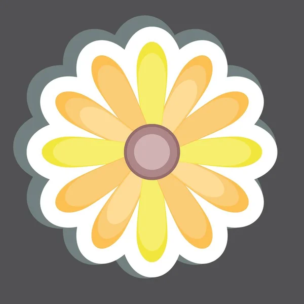Sticker Dahlia Lié Symbole Fleurs Conception Simple Modifiable Illustration Simple — Image vectorielle