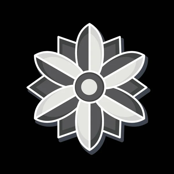 Icône Poinsettia Lié Symbole Fleurs Style Brillant Conception Simple Modifiable — Image vectorielle