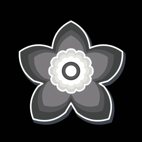 Ikoon Gardenia Gerelateerd Aan Bloemen Symbool Glanzende Stijl Eenvoudig Ontwerp — Stockvector
