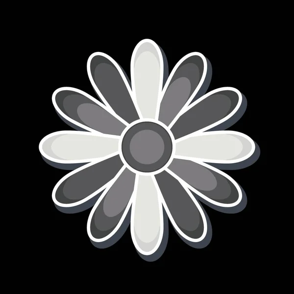Икона Далия Относится Символу Flowers Глянцевый Стиль Простой Дизайн Редактируемый — стоковый вектор