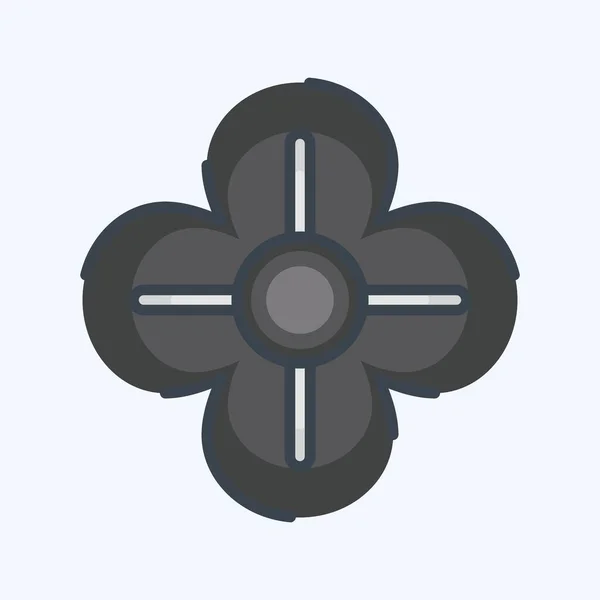 Ikone Mohn Verwandt Mit Dem Blumen Symbol Doodle Stil Einfaches — Stockvektor