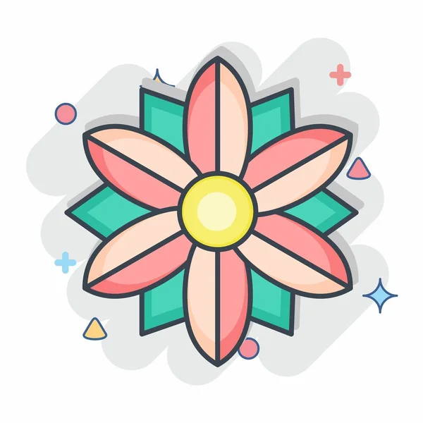 Icon Poinsettia 与花的象征有关 滑稽风格 简单的设计可以编辑 简单的例子 — 图库矢量图片