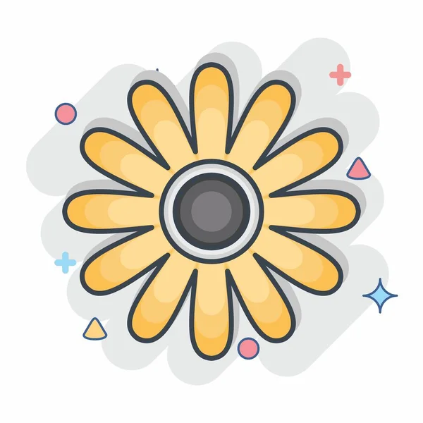 格洛登 玛格丽特与花的象征有关 滑稽风格 简单的设计可以编辑 简单的例子 — 图库矢量图片