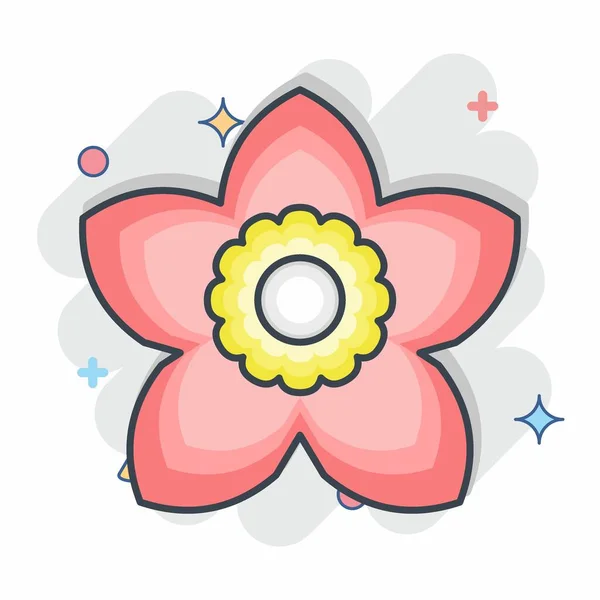 Icon Gardenia 与花的象征有关 滑稽风格 简单的设计可以编辑 简单的例子 — 图库矢量图片