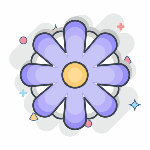 stock vector Icon Aster. related to Flowers symbol. comic style. simple design editable. simple illustration