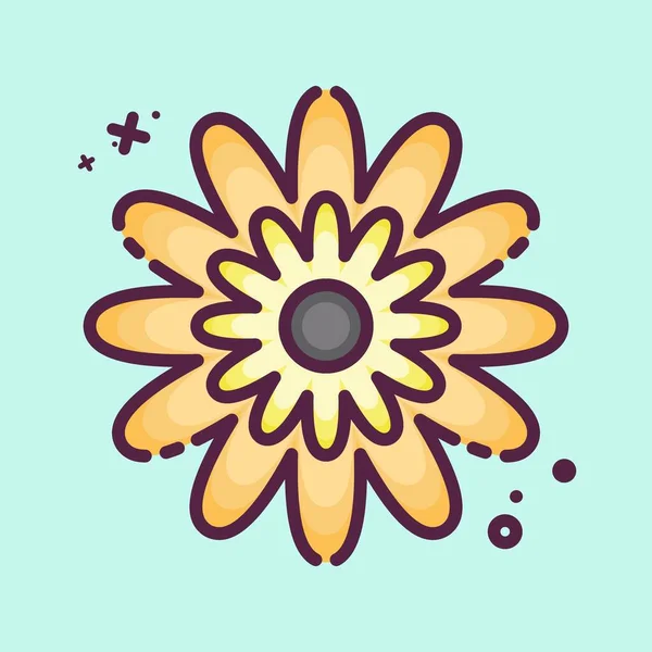 アイコン ジンニア 花のシンボルに関するものです Mbeスタイル シンプルなデザインを編集できます シンプルなイラスト — ストックベクタ