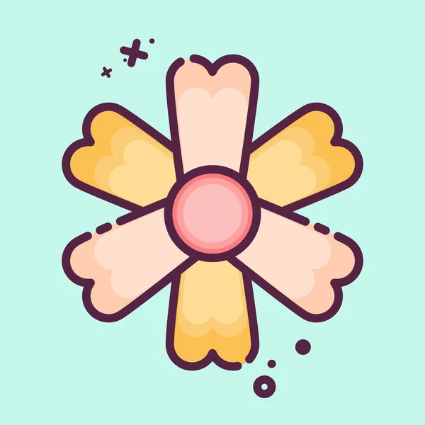 Icon Marigold Çiçek Sembolüyle Ilgili Mbe Tarzı Basit Dizayn Edilebilir — Stok Vektör