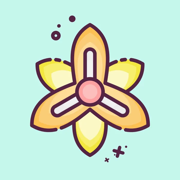 Ikone Gladiolen Verwandt Mit Dem Blumen Symbol Mbe Stil Einfaches — Stockvektor