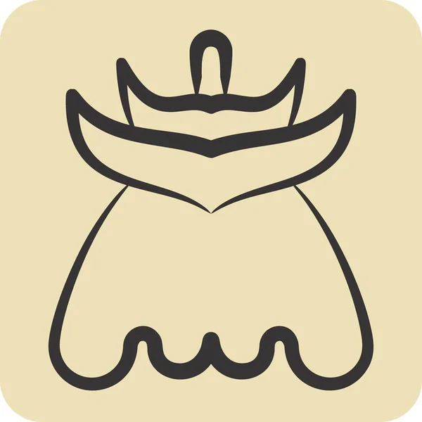 Icône Fuchsia Lié Symbole Fleurs Style Dessiné Main Conception Simple — Image vectorielle