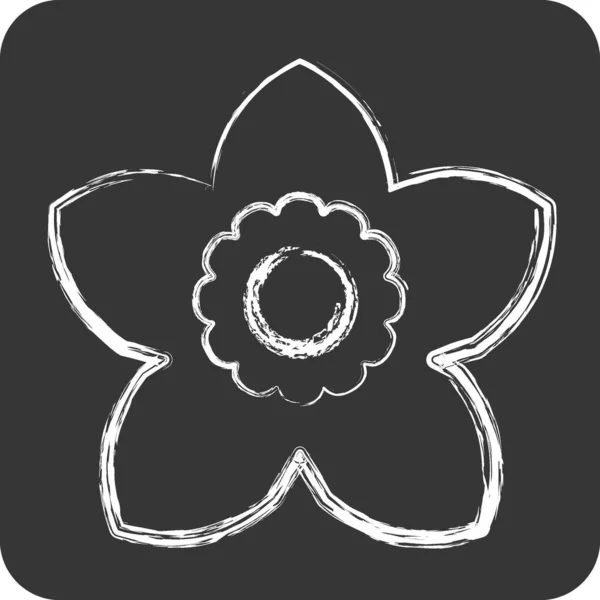 Icon Gardenia. related to Flowers symbol. chalk Style. simple design editable. simple illustration