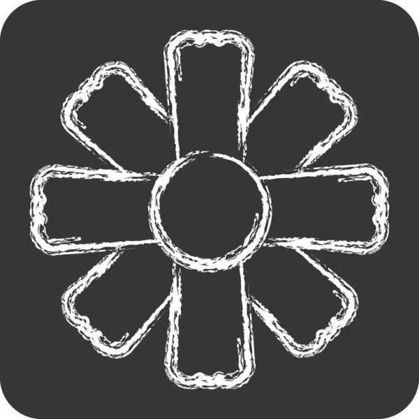 Ікона Космоса Пов Язаний Символом Квіти Крейдяний Стиль Простий Дизайн — стоковий вектор