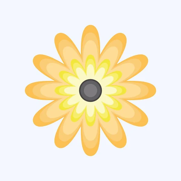 アイコン ジンニア 花のシンボルに関するものです フラットなスタイル シンプルなデザインを編集できます シンプルなイラスト — ストックベクタ