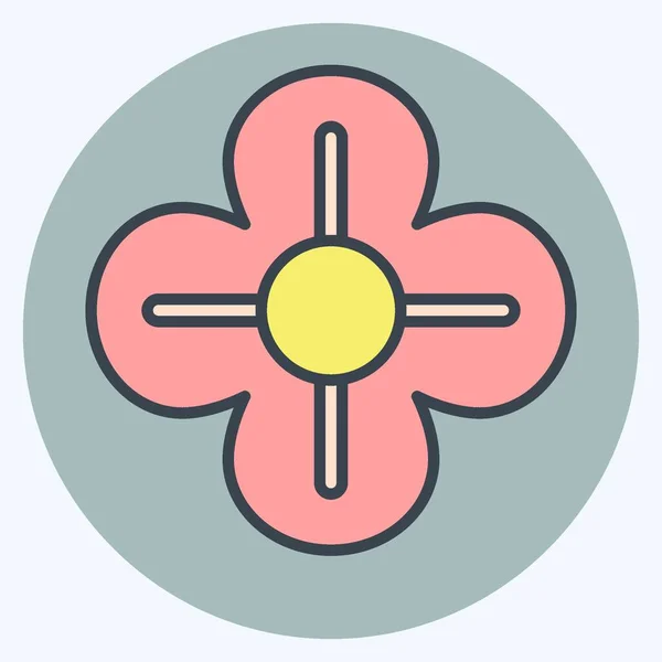 Икона Поппи Относится Символу Flowers Цвет Мат Стиль Простой Дизайн — стоковый вектор