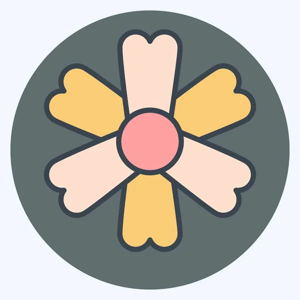 Икона Мэриголд Относится Символу Flowers Цвет Мат Стиль Простой Дизайн — стоковый вектор