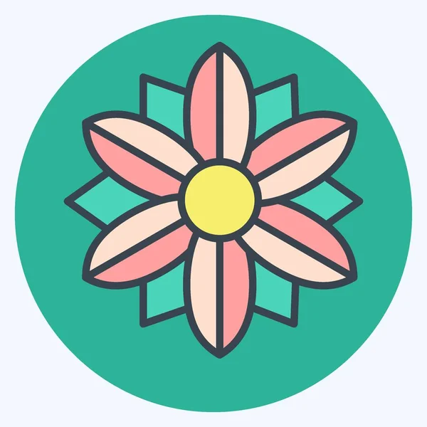 Icon Poinsettia Относится Символу Flowers Цвет Мат Стиль Простой Дизайн — стоковый вектор