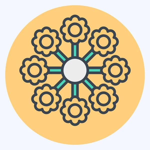 Ikon Lantanas Kapcsolatban Virágok Szimbólum Színes Társ Stílus Egyszerű Tervezés — Stock Vector