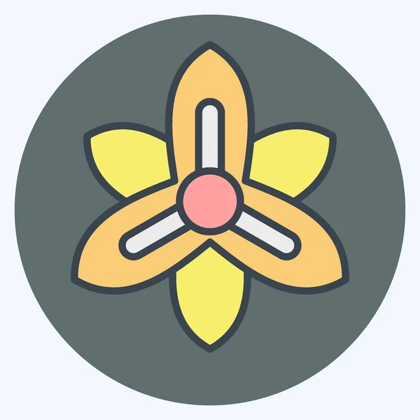 Икона Гладиол Относится Символу Flowers Цвет Мат Стиль Простой Дизайн — стоковый вектор