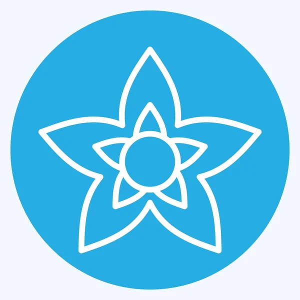 Икона Жасмин Относится Символу Flowers Голубые Глаза Простой Дизайн Редактируемый — стоковый вектор