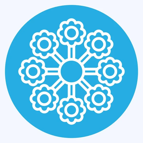Ikon Lantanas Kapcsolatban Virágok Szimbólum Kék Szemek Stílusa Egyszerű Tervezés — Stock Vector