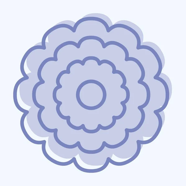 Ікона Календули Пов Язаний Символом Квіти Два Тони Простий Дизайн — стоковий вектор