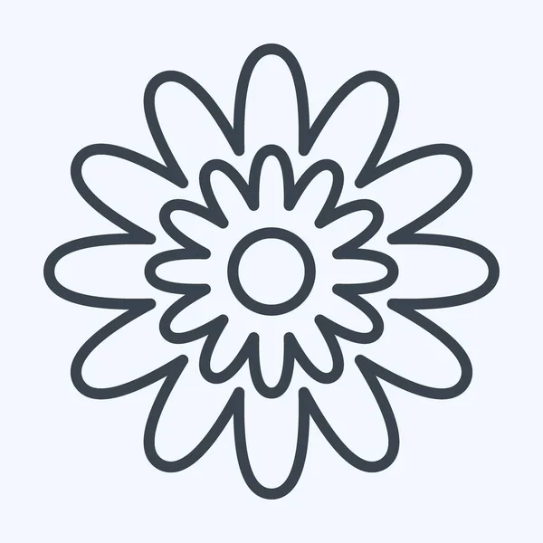 Икона Зинния Относится Символу Flowers Стиль Линии Простой Дизайн Редактируемый — стоковый вектор