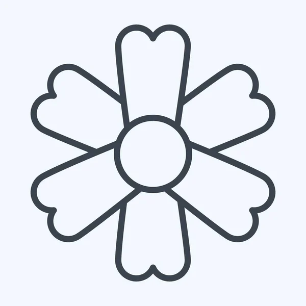 Icono Marigold Relacionado Con Símbolo Flores Estilo Línea Diseño Simple — Vector de stock