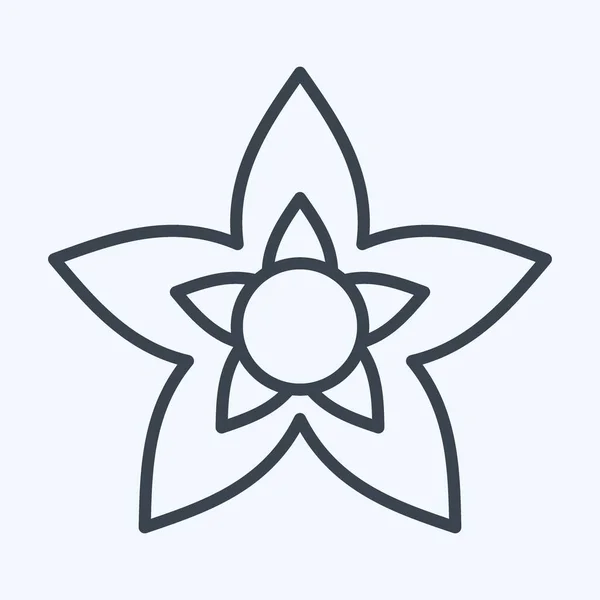Икона Жасмин Относится Символу Flowers Стиль Линии Простой Дизайн Редактируемый — стоковый вектор