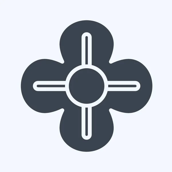 Icône Poppy Lié Symbole Fleurs Style Glyphe Conception Simple Modifiable — Image vectorielle