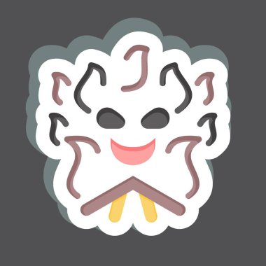 Etiket Şenlik Ateşi. Cadılar Bayramı sembolüyle ilgili. Basit dizayn edilebilir. Basit resimleme