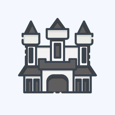 Simge Kalesi. Cadılar Bayramı sembolüyle ilgili. Karalama stili. Basit dizayn edilebilir. Basit resimleme