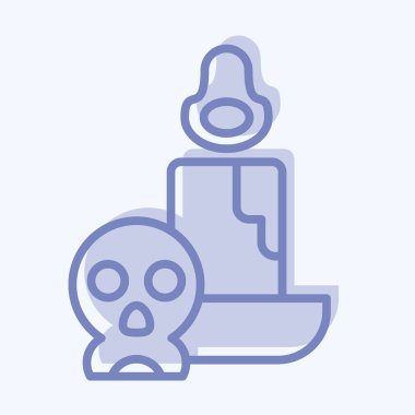 Simge Candle. Cadılar Bayramı sembolüyle ilgili. İki ton stili. Basit dizayn edilebilir. Basit resimleme