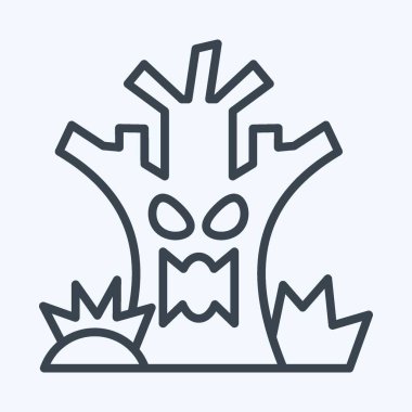 Simge Ölüm Ağacı. Cadılar Bayramı sembolüyle ilgili. Sıra tarzı. Basit dizayn edilebilir. Basit resimleme