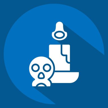 Simge Candle. Cadılar Bayramı sembolüyle ilgili. Uzun gölge tarzı. Basit dizayn edilebilir. Basit resimleme