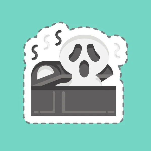 Κολόνα Έκοψε Τον Κόφιν Που Σχετίζονται Σύμβολο Του Halloween Απλό — Διανυσματικό Αρχείο