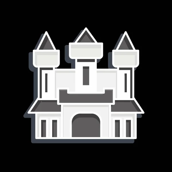 Замок Ікон Пов Язаний Символом Хелловін Блискучий Стиль Простий Дизайн — стоковий вектор