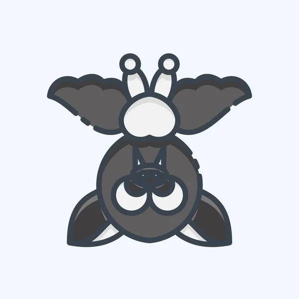 Icon Bat Související Symbolem Halloweenu Stylu Čmáranice Jednoduchý Design Upravitelný — Stockový vektor