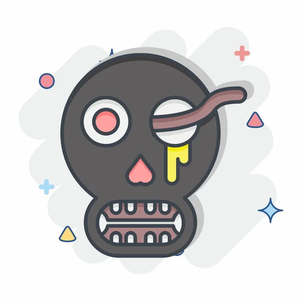 Icon Bones Související Symbolem Halloweenu Komický Styl Jednoduchý Design Upravitelný — Stockový vektor